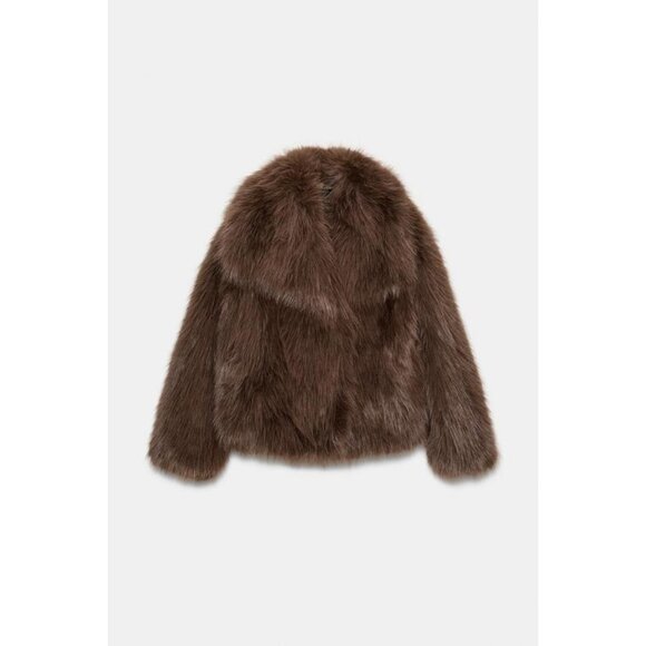 ZARA ZW COLLECTION FAUX FUR JACKET - Picture 1 of 6